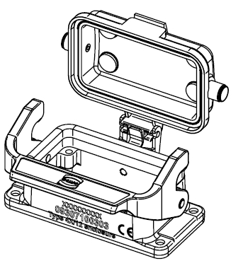 HARTING-09307100303-Han B Base Panel 1 Lever black w/cover